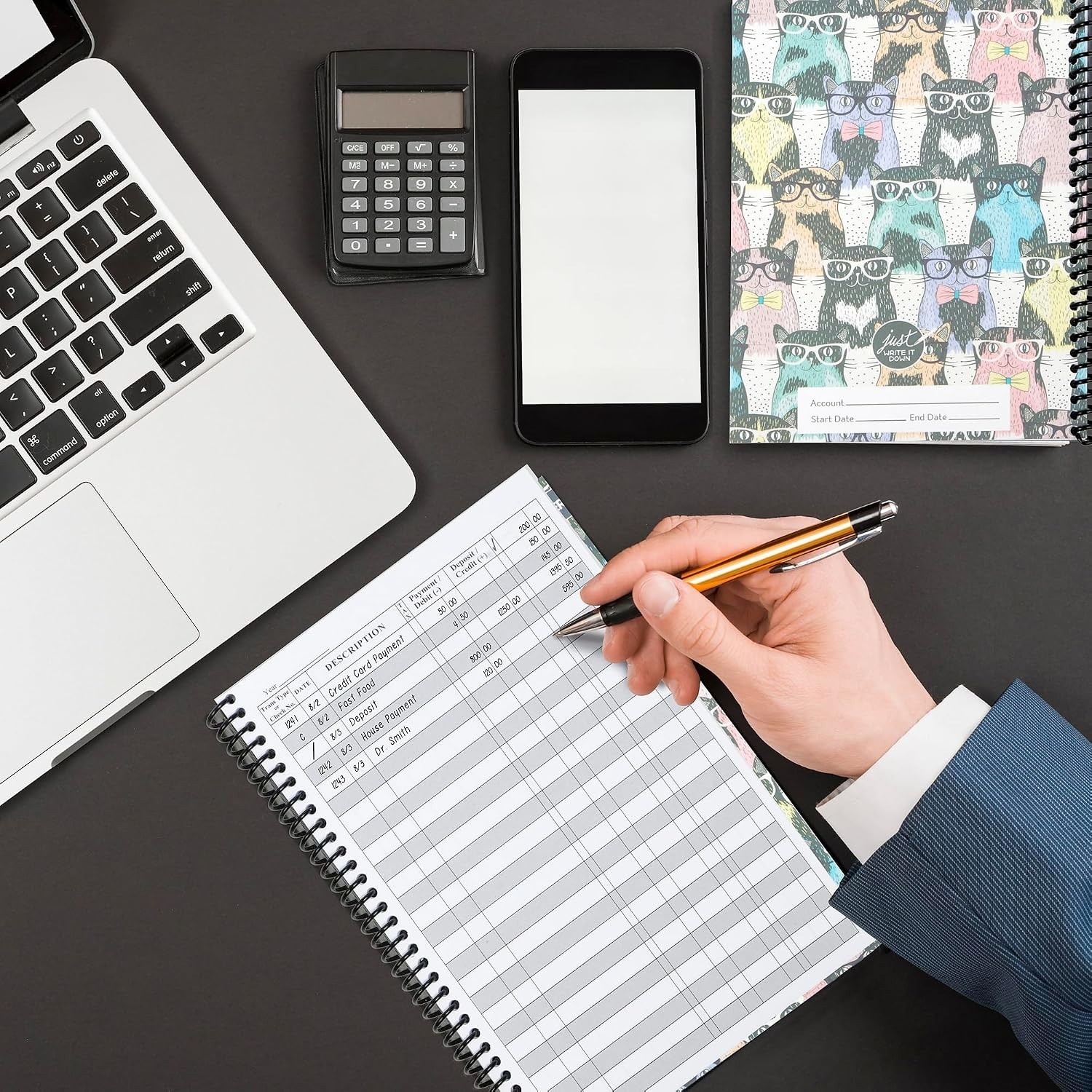 Check Book Register & Debit Card Ledger – 2,600 Entry Lines, USA Made