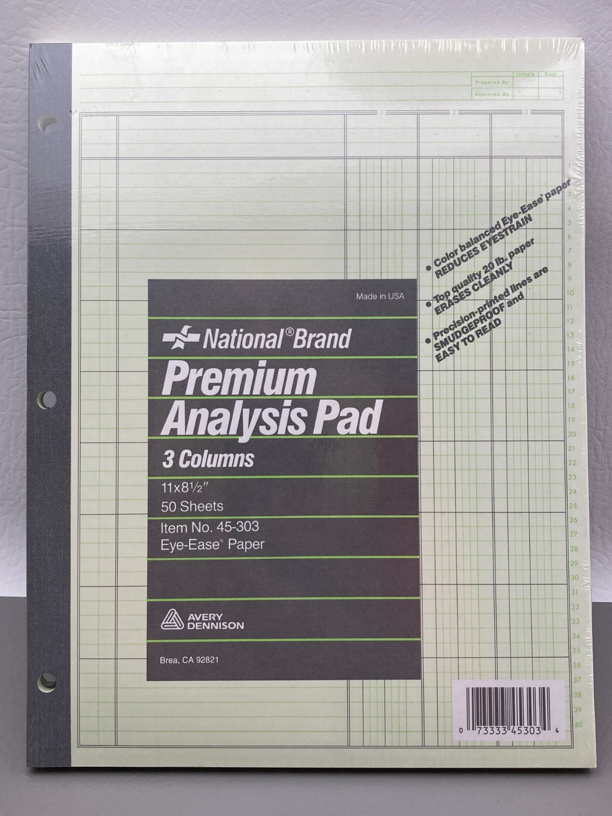Bundle Of 2 Avery National Brand Premium Analysis Pads 3 Column New Sealed
