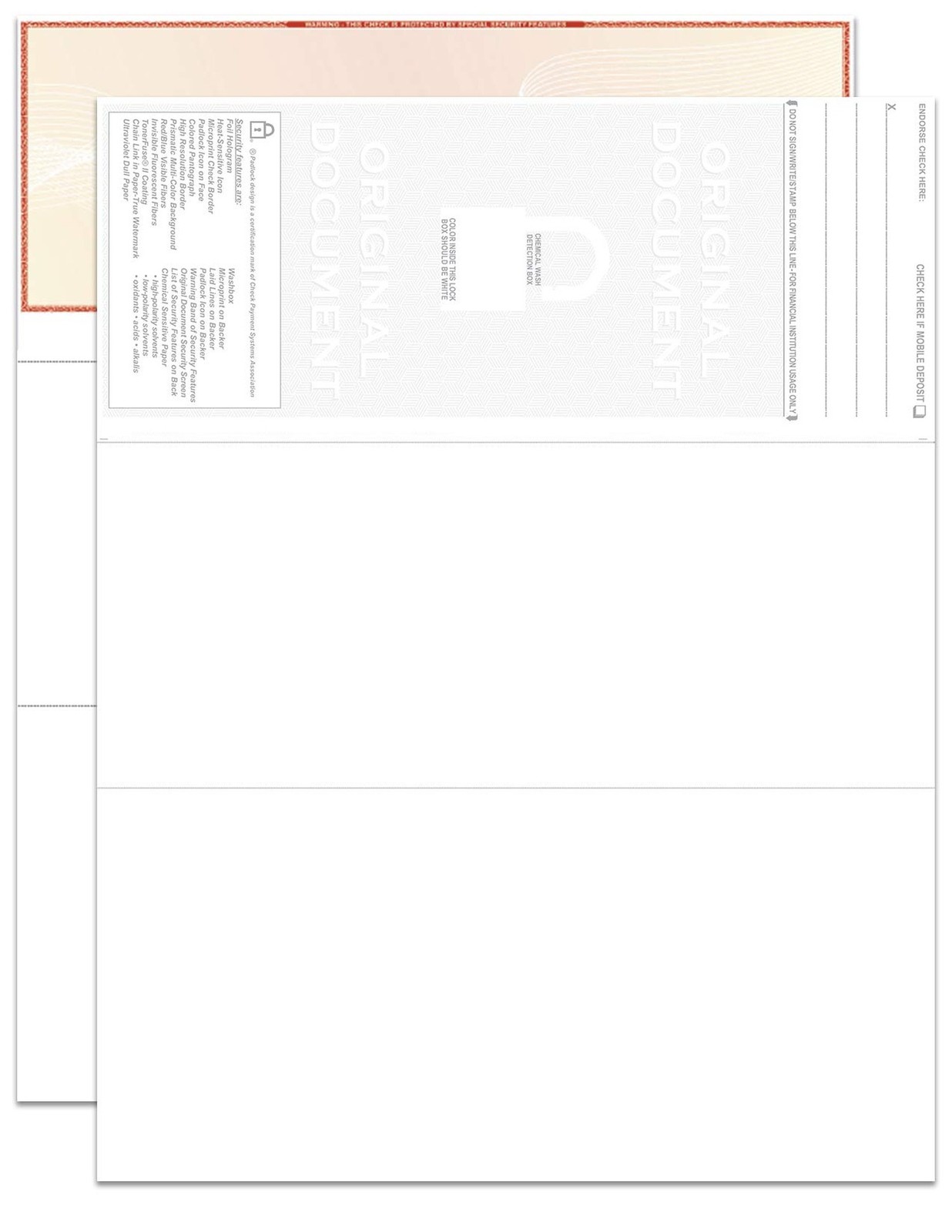 Premium Blank Hologram High Security Laser Check Stock | 500 Sheets (Brown/Ye…