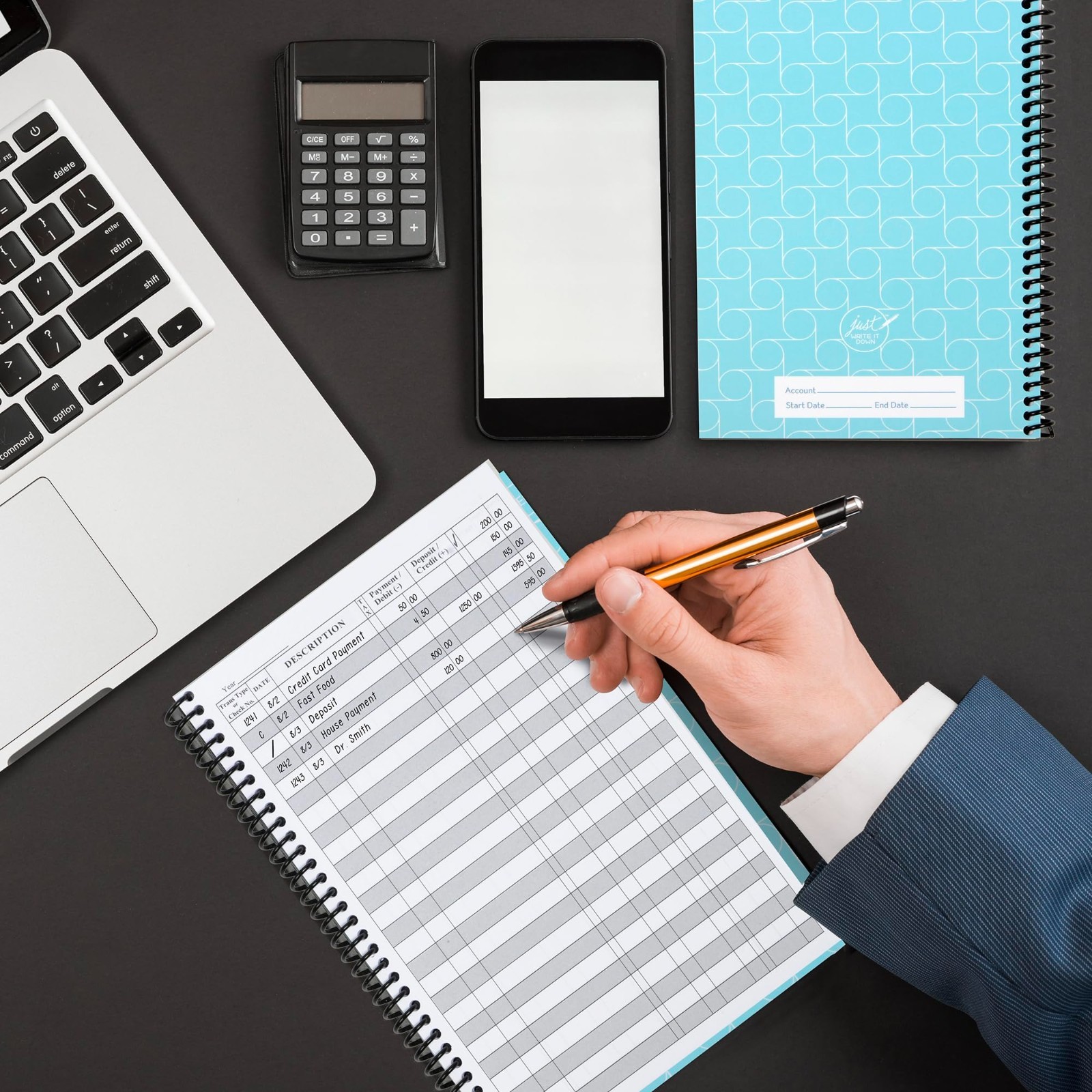 Premium Check Book Register & Debit Card Ledger – Expense Tracker Notebook, 2 Pc