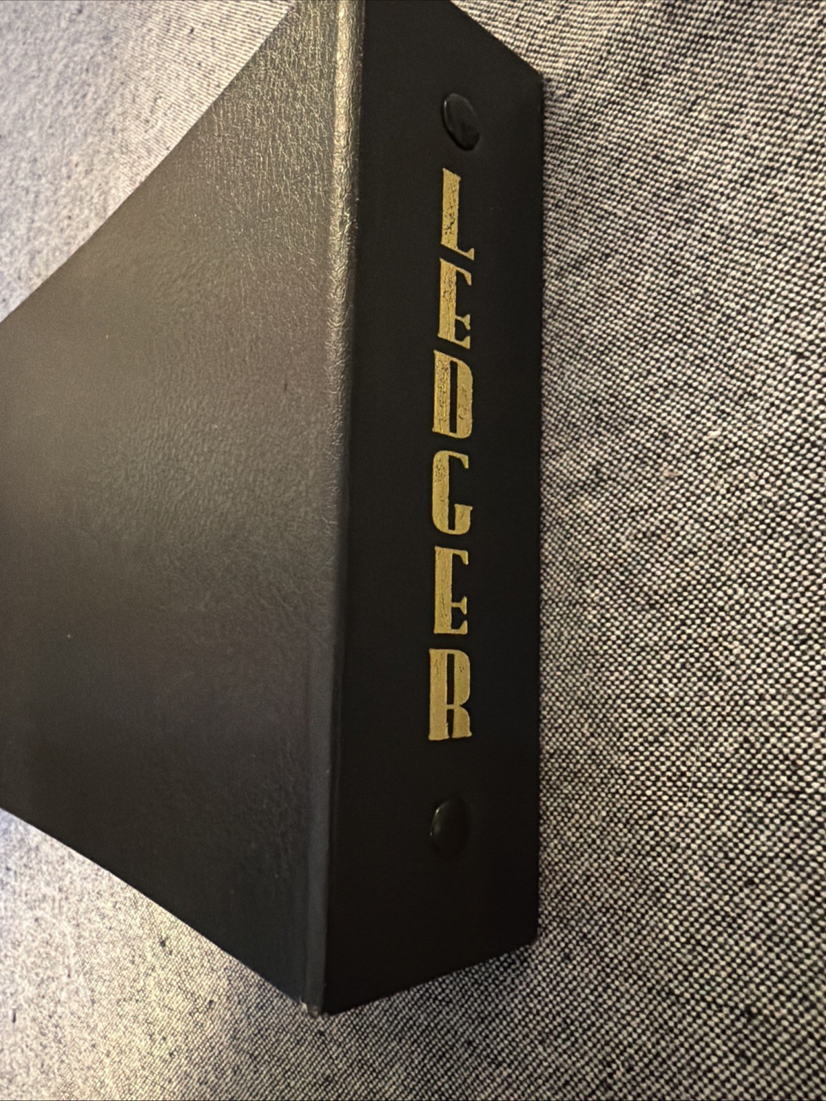 Vintage Black Ledger Binder with Blank Ledger Pages and A-Z Tabs