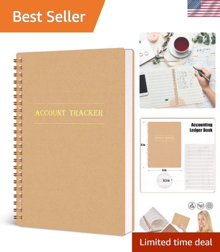 Elegant A5 Accounting Ledger Book with Gold Foil – 110 Pages for Smart Budgeting