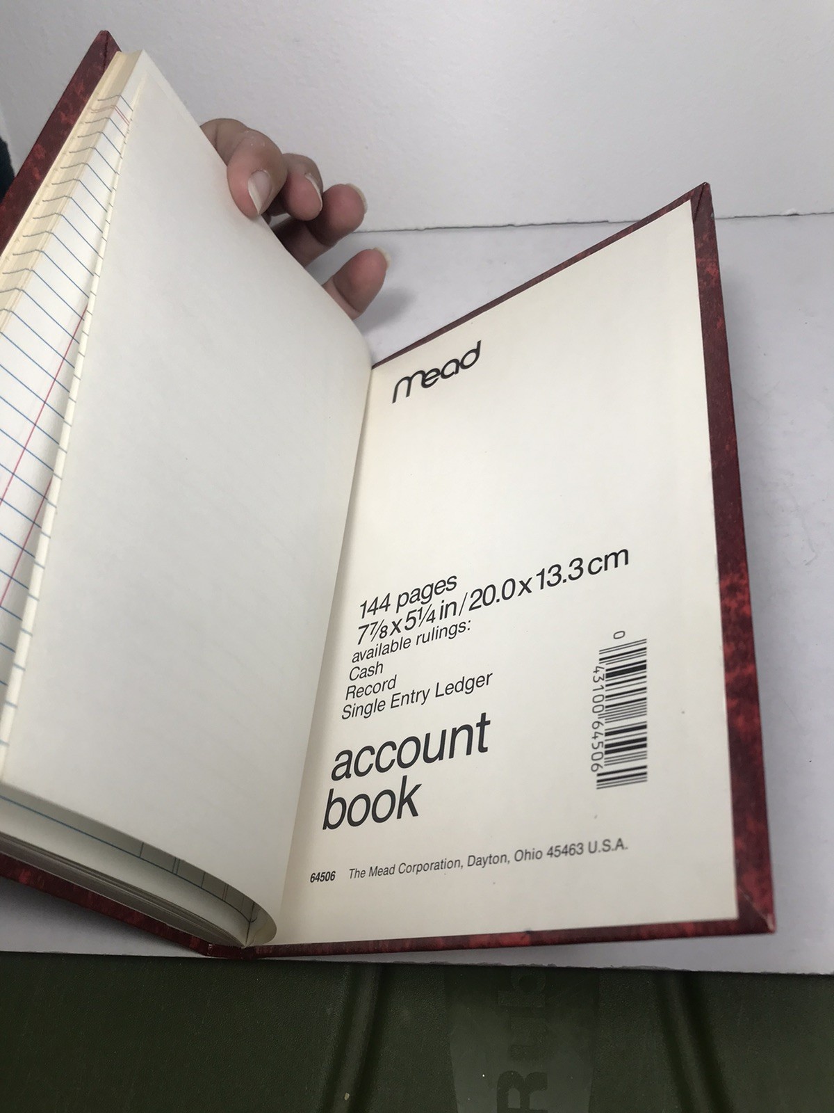 Mead Ledger Vintage Red Blank Bank Account Book Receipts Junk Journal Rare