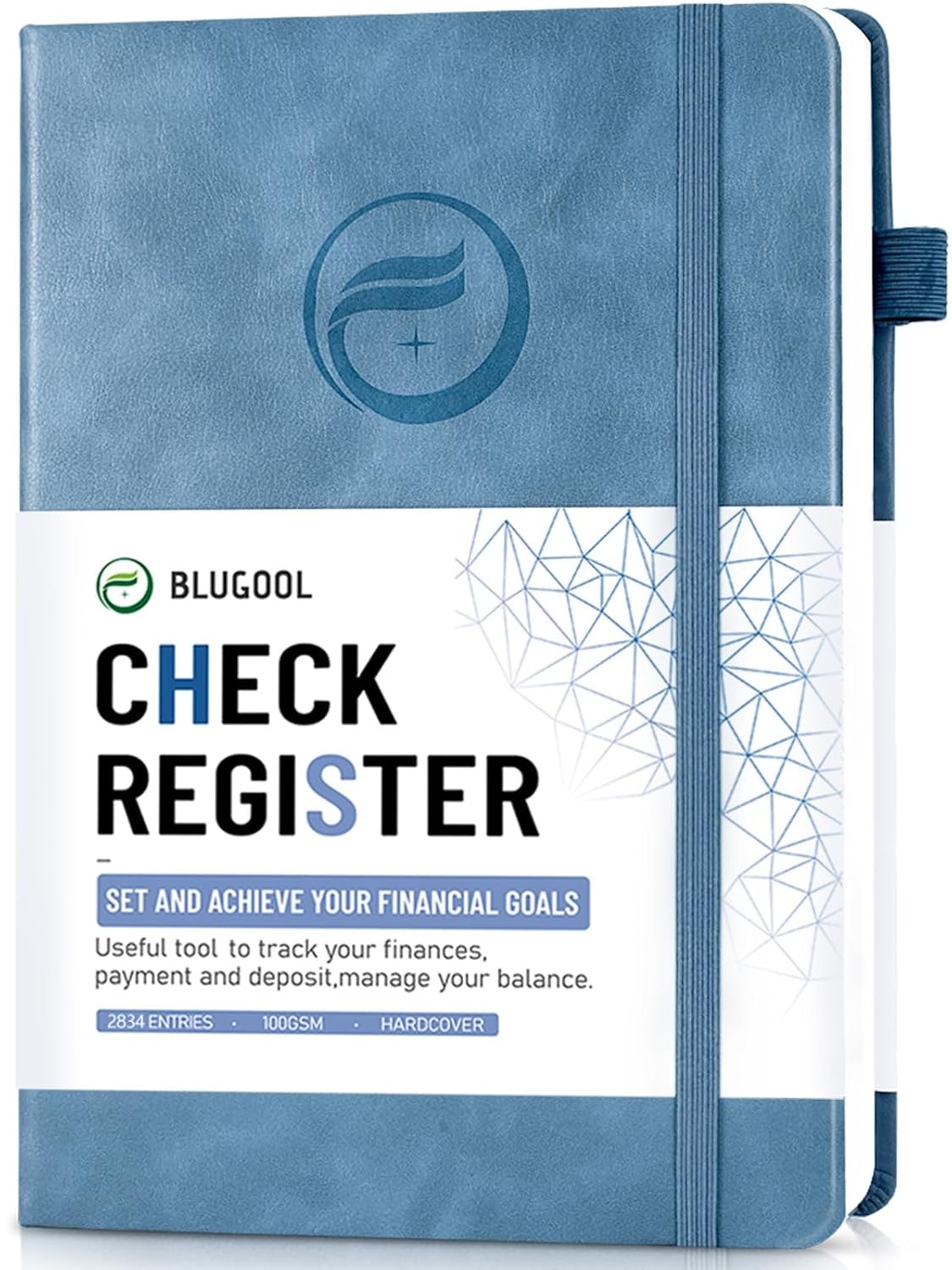 Personal Checkbook Registers Medium Size Blue Checkbook Register with Check