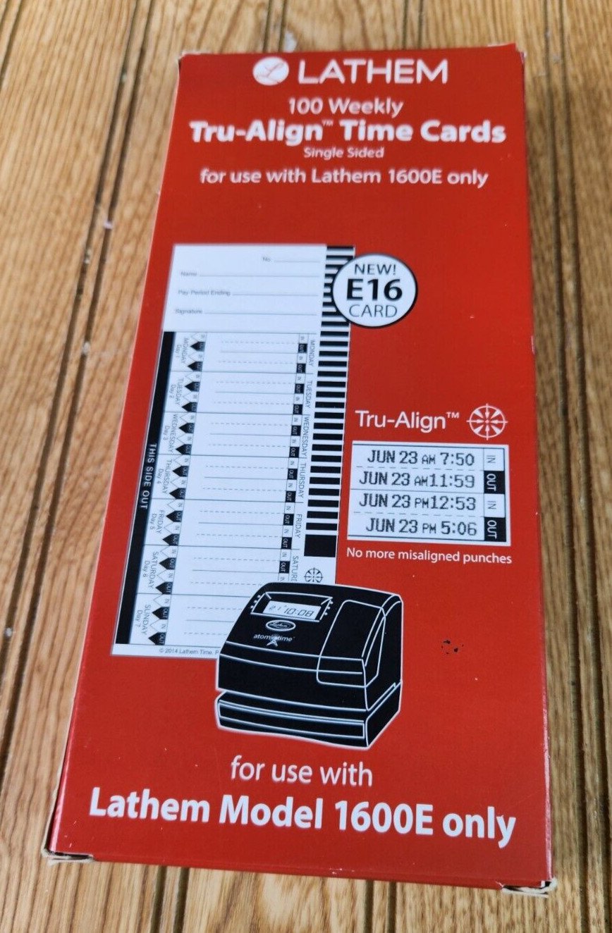 Lathem Time Time Card for Lathem Model 1600E 16100
