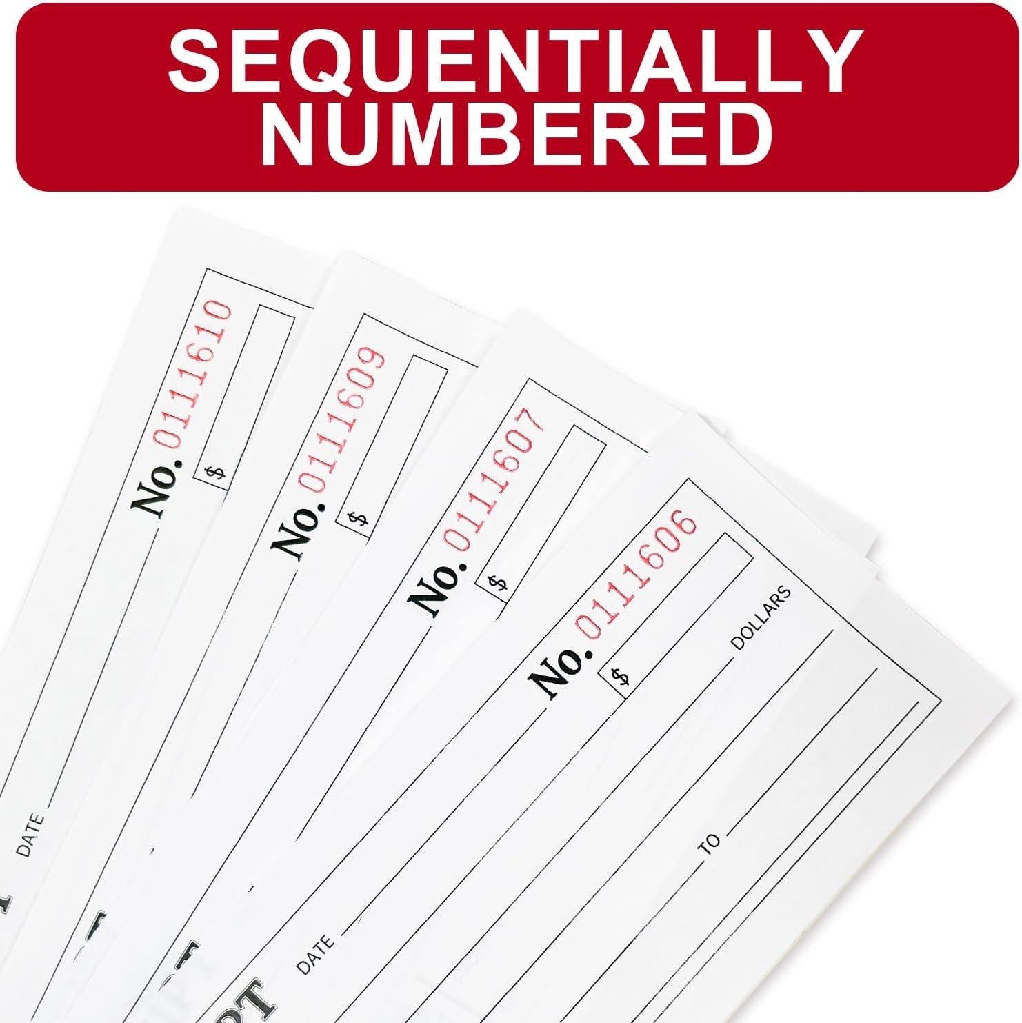 6-Pack Carbonless Receipt Book for Small Business – Money & Rent Receipts, 2-…
