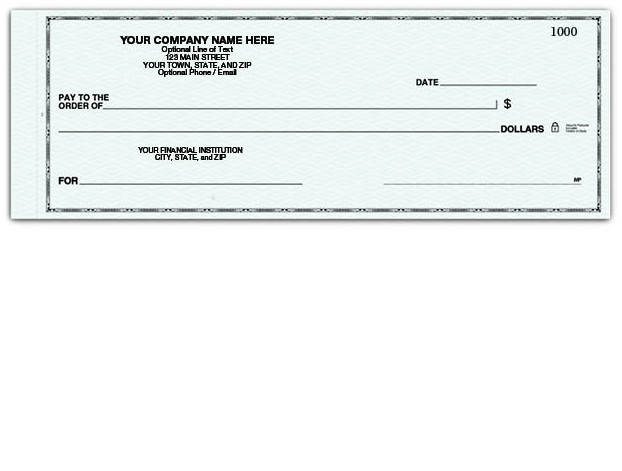 The Traveler Business Size Portable Checks / Deluxe #: 59000N/ 8 5/8″ x 3″