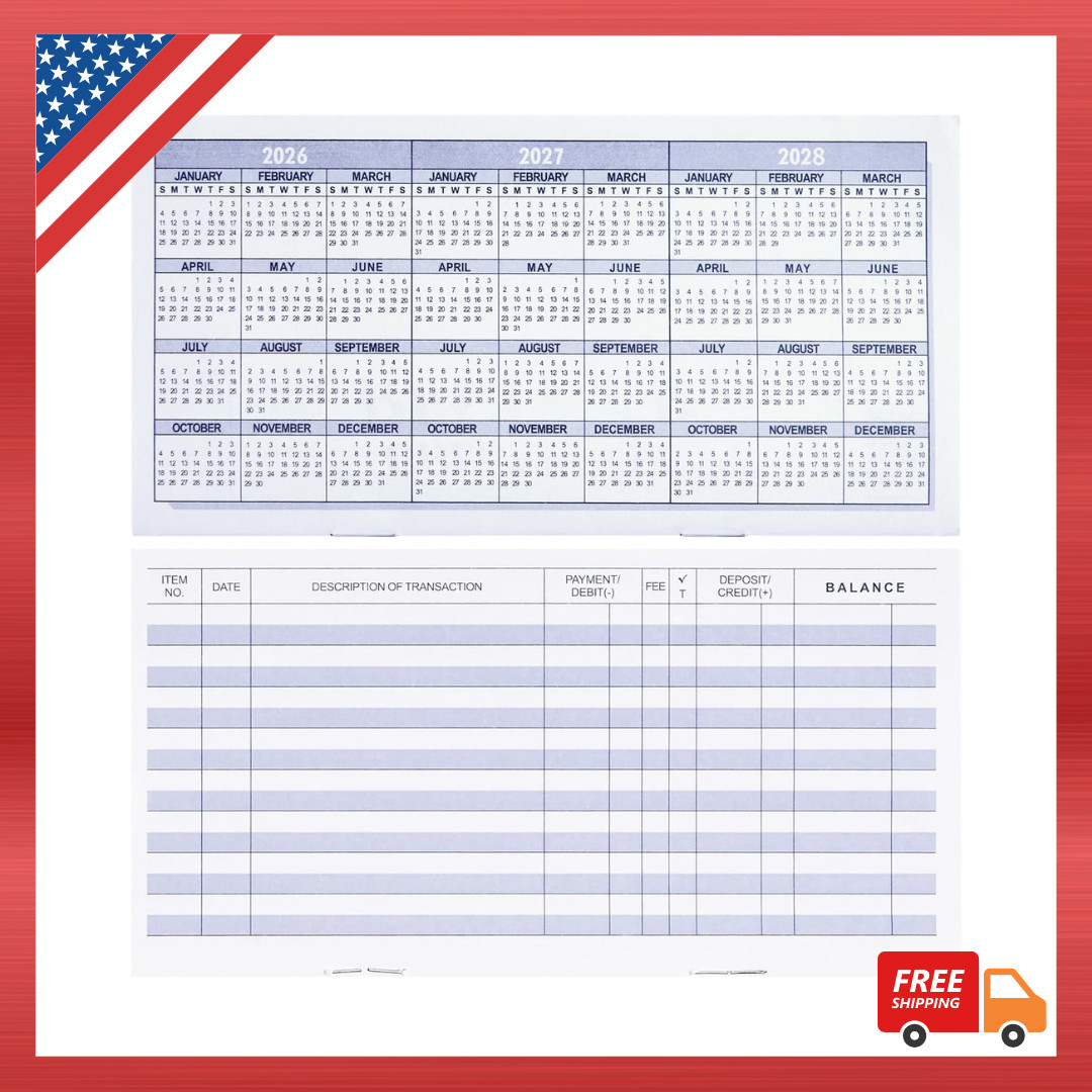 20 Pack Checkbook Register Check Registers for Personal Blank Ledger Transaction