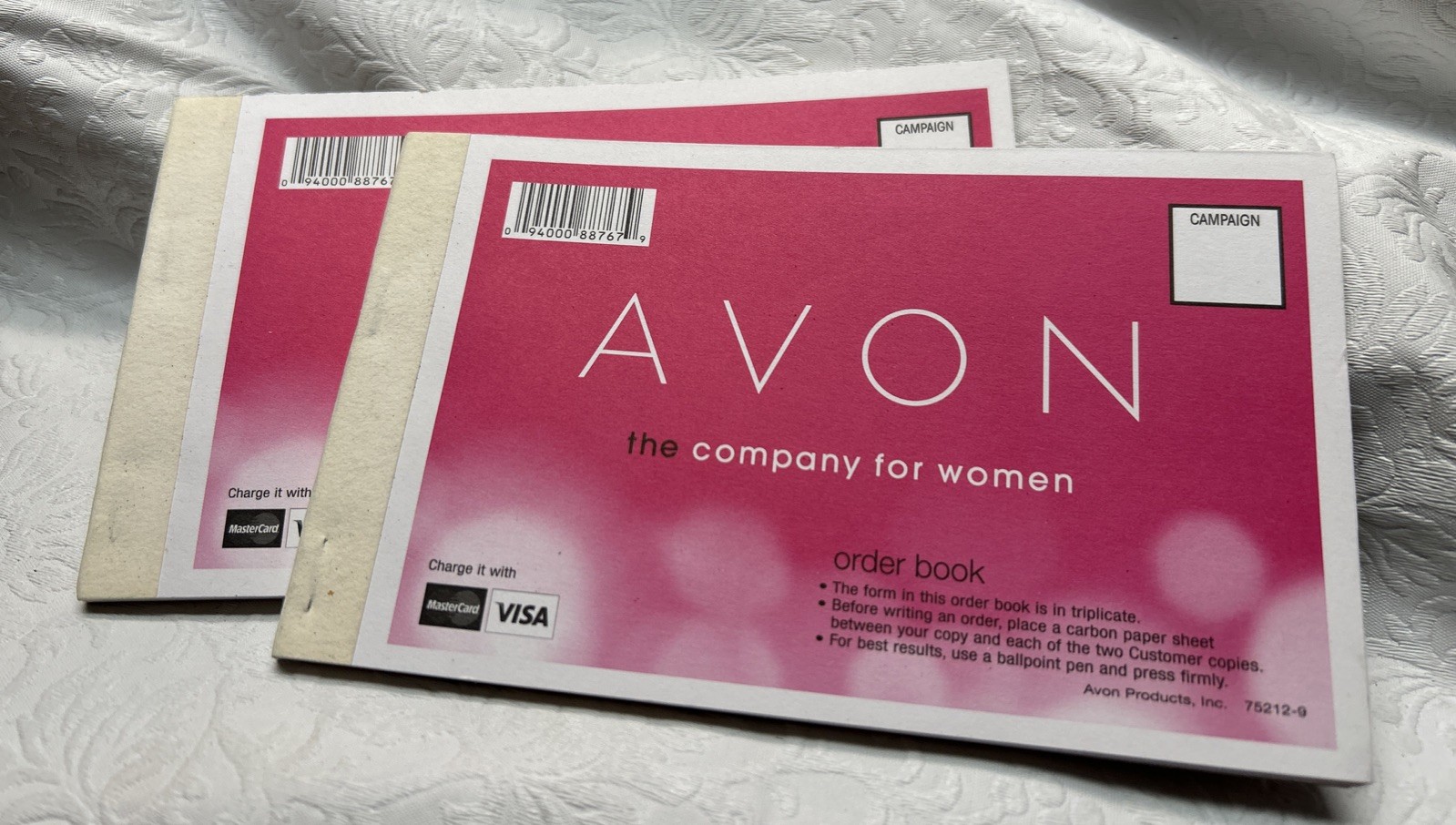 AVON Order Book Receipt books representative supplies – lot of 2 – new