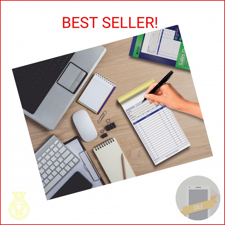 Better Office Products Sales Order Books, 6 Pack, 2-Part Carbonless (White/Canar