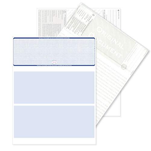 Blank High Security Top Computer Checks, 250 Blue Laser Checks