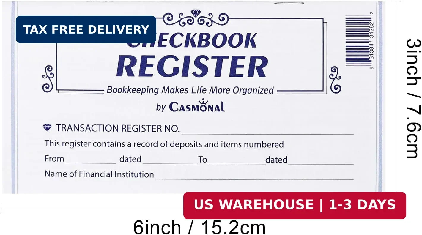 20 Pack Checkbook Register Check Registers for Personal Blank Ledger Transaction