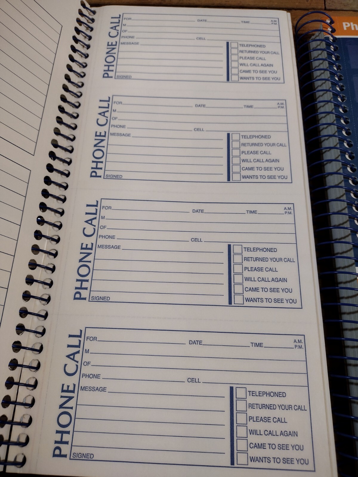 2 pack Adams Wirebound Telephone Message Book, 5-1/4 x 11, 2-Part Carbonless USA