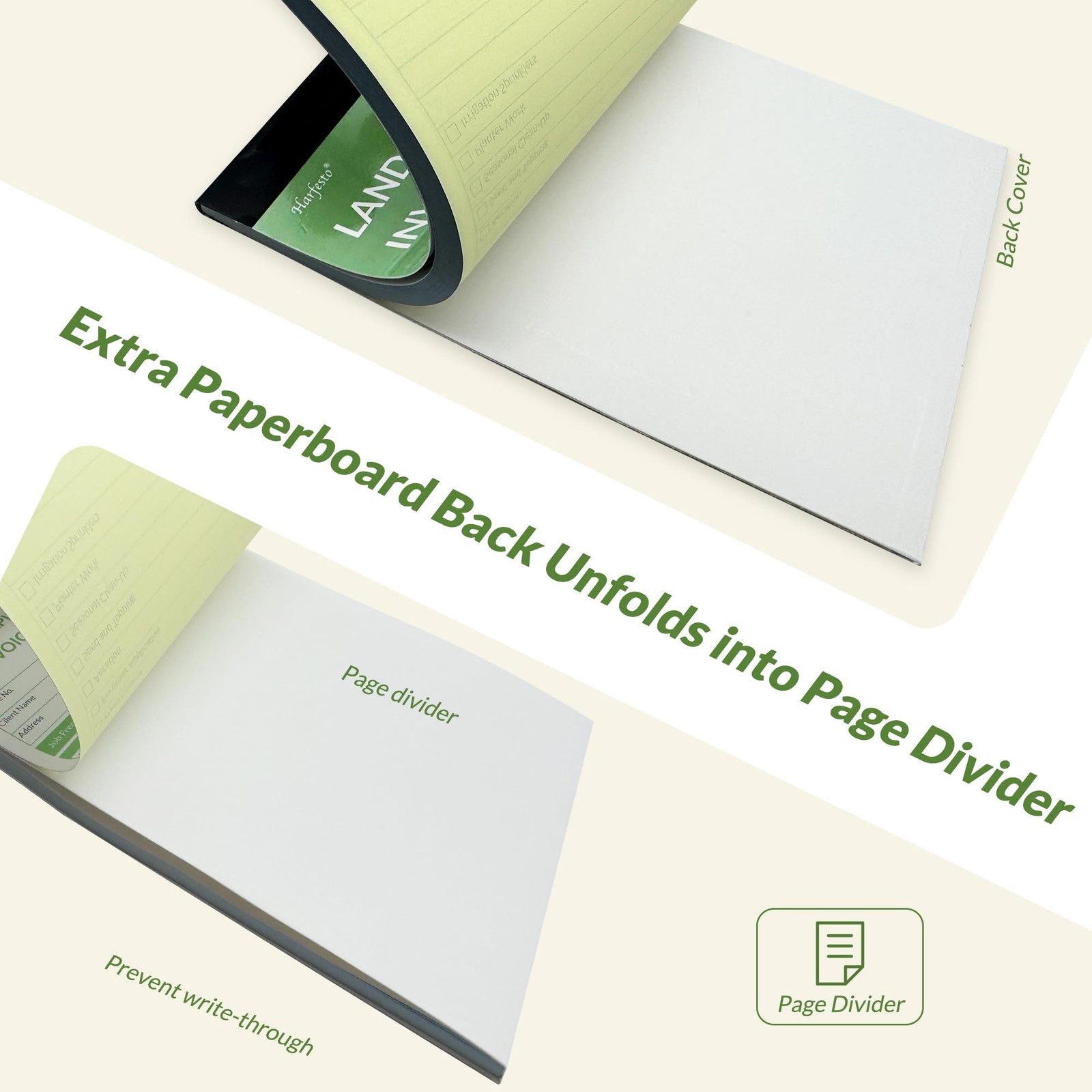 Harfesto Professional Garden Invoice Receipt Book, Landscaping Invoice Book f…