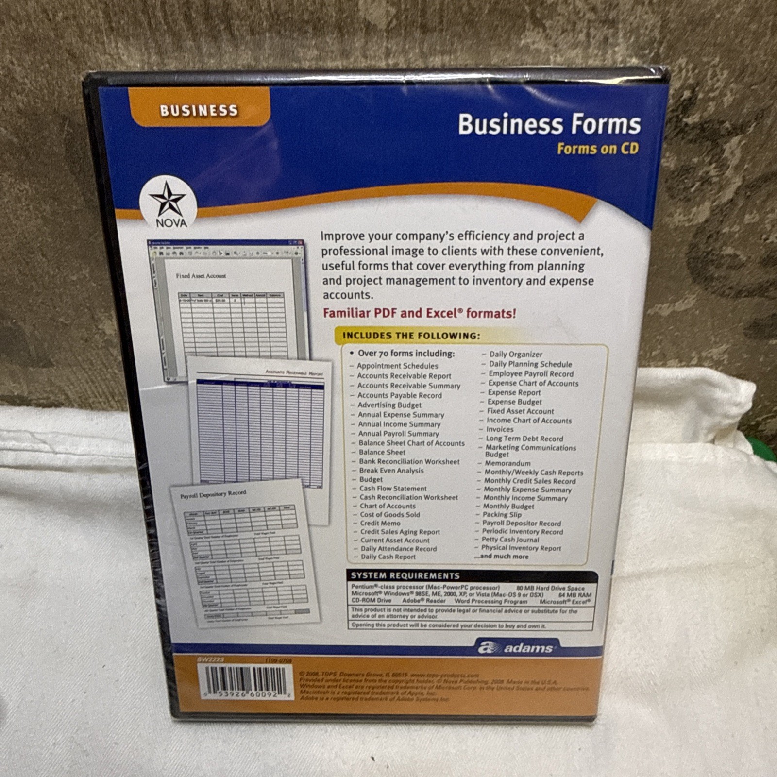 Adams Business Forms On CD, Business Tool ALC633 **BRAND NEW SEALED** (SW2223)