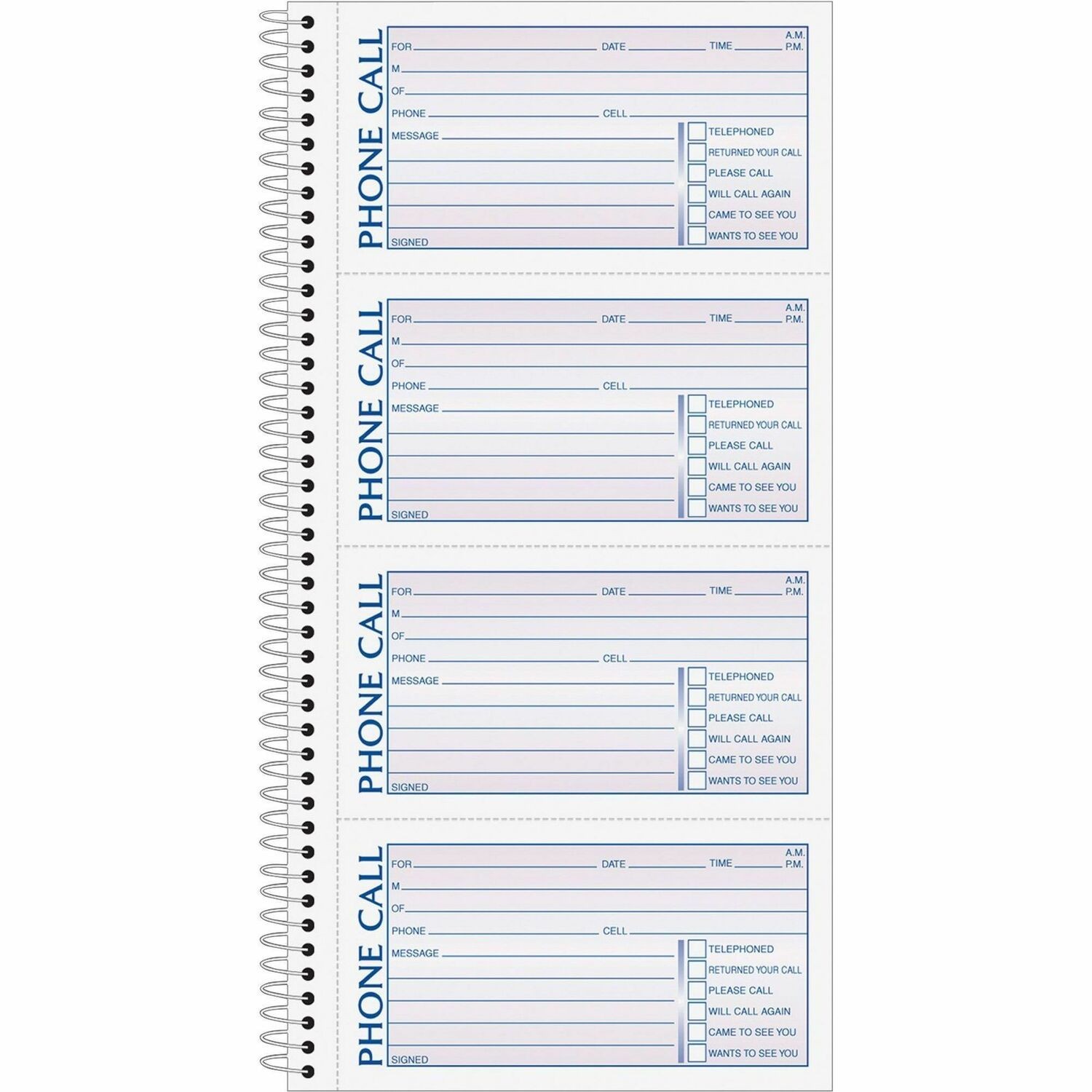 Cardinal Brands TOP4003 Phone Call Book 2-Part Carbonless 11×5.5