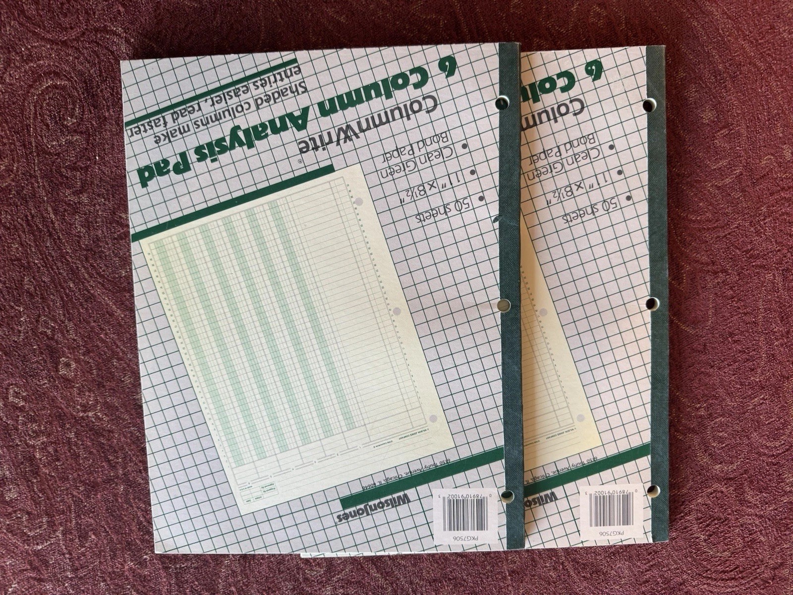 Wilson Jones Columnar Pad 50 Sheets 6 columns 11×8.5″ 3 Punched Accounting Bk