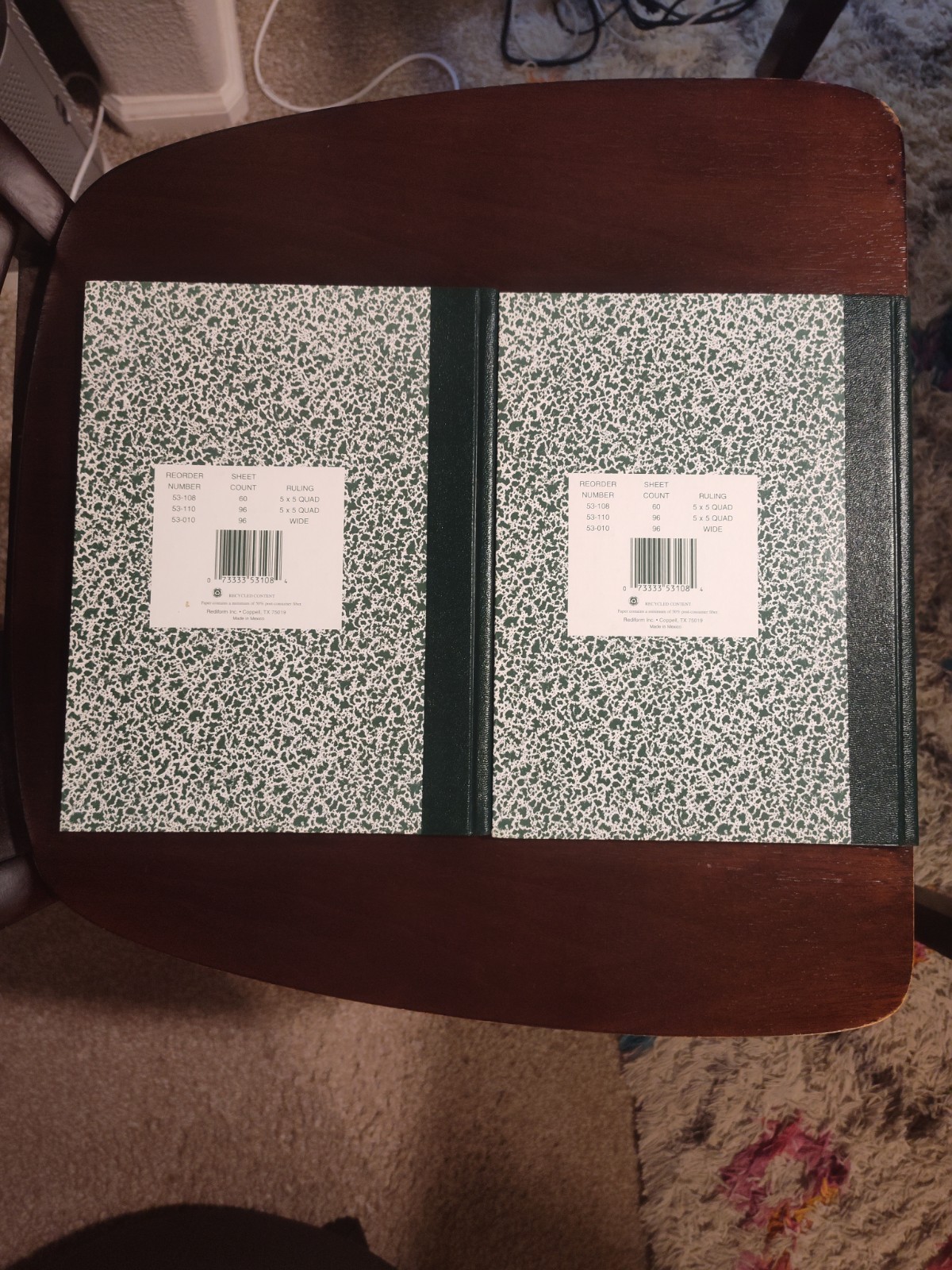 National 53-108 Lab Book, 10-1/8 x 7-7/8″, 60 Sheets, 5×5 LOT OF 2 NEW