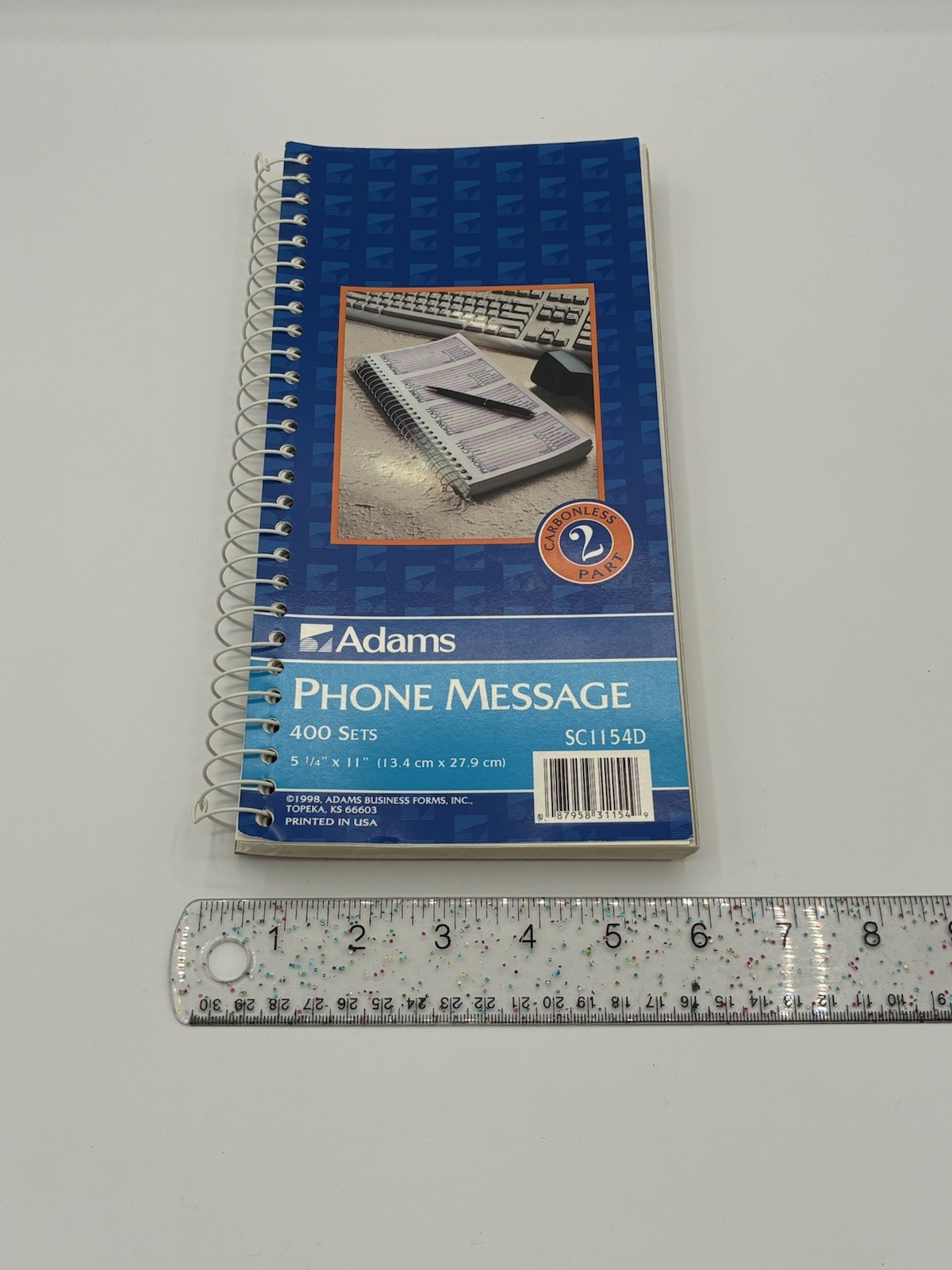 ADAMS Phone Message Book SC1154D Spiral Bound 400 Sets 2-Part Carbonless