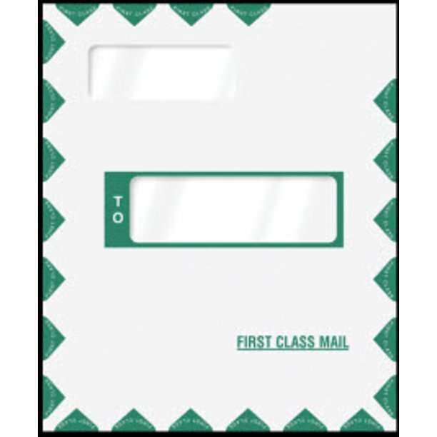 Offset Window Tax Prep Return Mailing Envelope 9 5/8 x 11 5/8 – 100 Envelopes