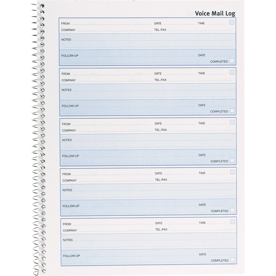 Rediform 51114_40 Voice Mail Log Book 500 Sheets White