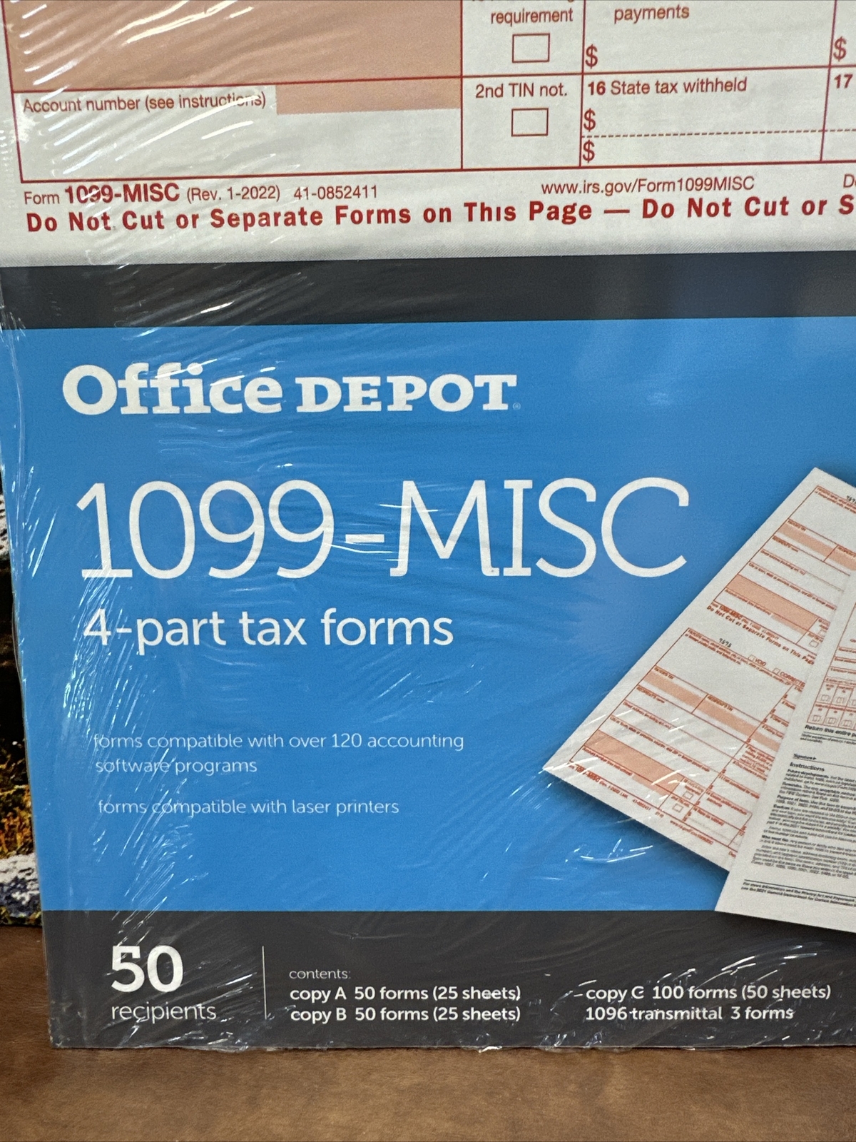1099 Misc Forms 2023, 4 Part Tax Forms, 50 Laser Forms Office Depot New sealed