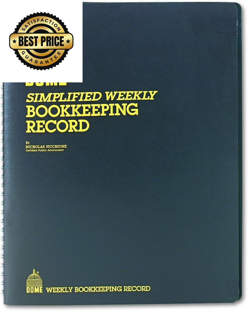 DomeSkin Dome DOM600 Bookkeeping Record Book Weekly 128 9 X11 Inches, Brown