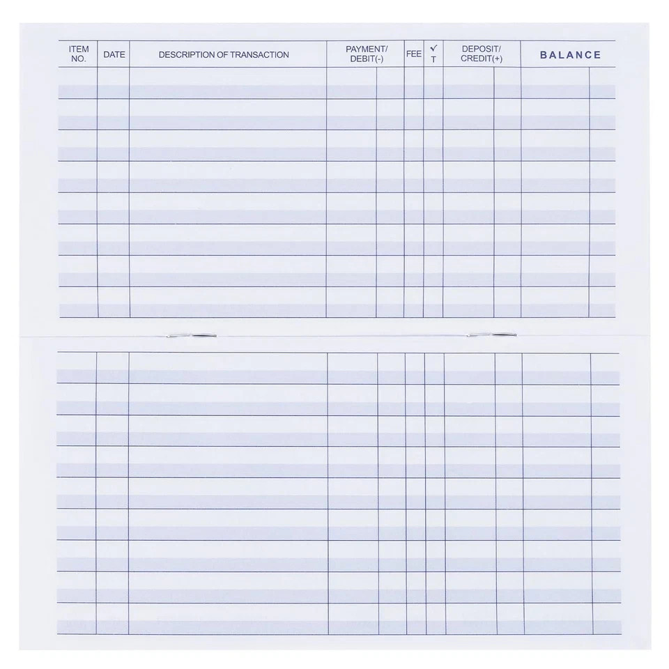 20 Pack Checkbook Register, Check Registers for Personal, Blank Ledger 20PCS