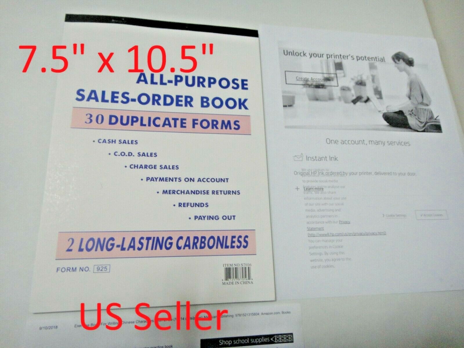 All-Purpose Carbonless Sales Order Book 7.5″ x 10.5″ 2-Part US Seller