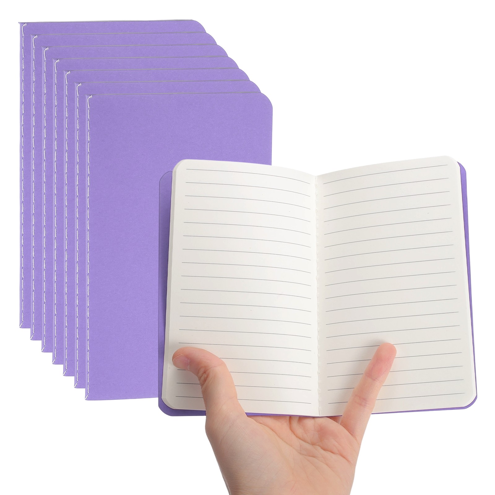 5 Pack A6 Notebook, A6 Journal Mini Notebook Pocket Kraft,Purple