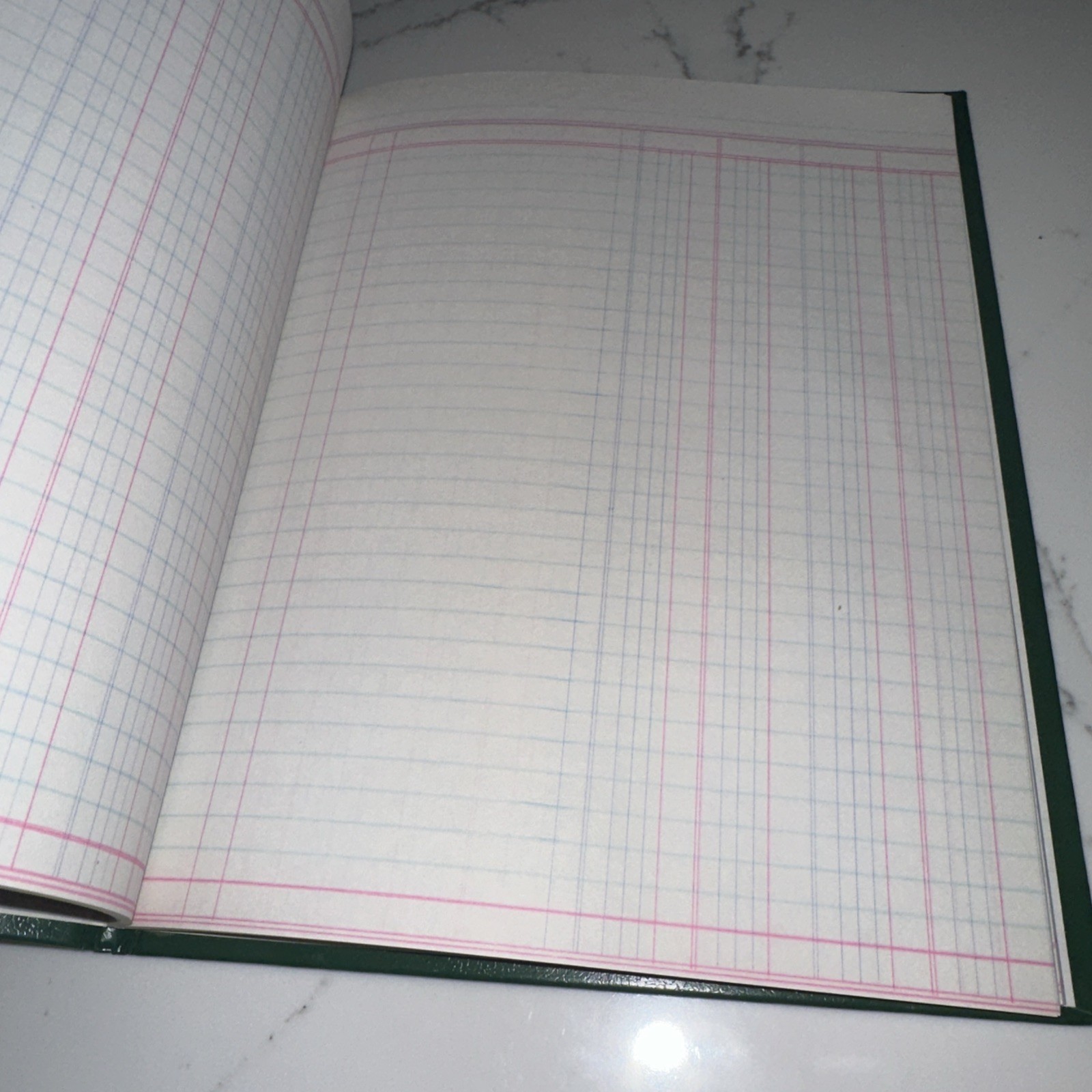 Vintage VIP 2000 4-COLUMN LEDGER, Green Hardback (9.5″ x 7.5″) by Norcom Unused
