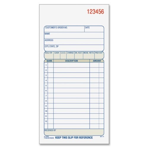 Adams TC3705 Carbonless Sales Order Books 50 Sheets 3-Part