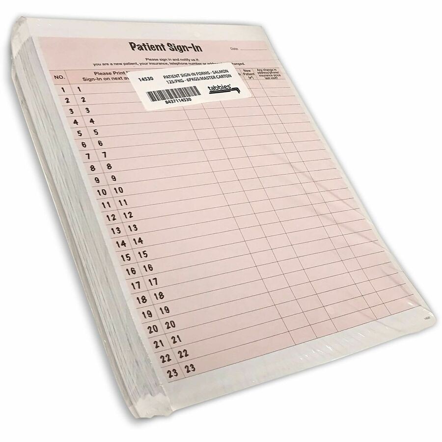 Tabbies Patient Sign-in Label Forms – 125 Sheet[s] – 125 / Pack (tab-14530)