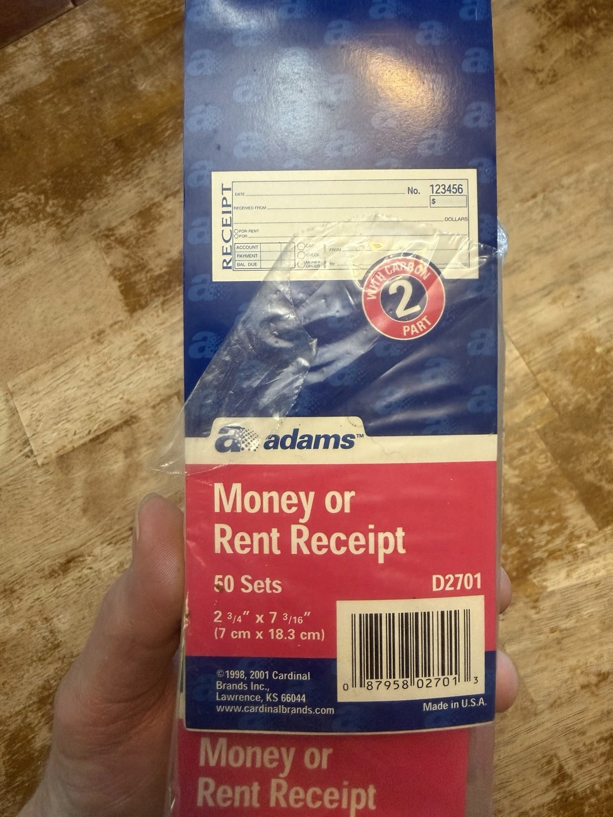 Vintage Adams Money/Rent 2 Part Receipt Book 4 Pack (4 X 50) D2701 NEW Open Pack