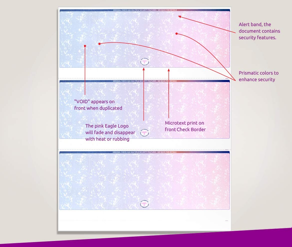 Premium Blank Check Stock – 8.5×11″, 500 Sheets, Red-Blue Prismatic