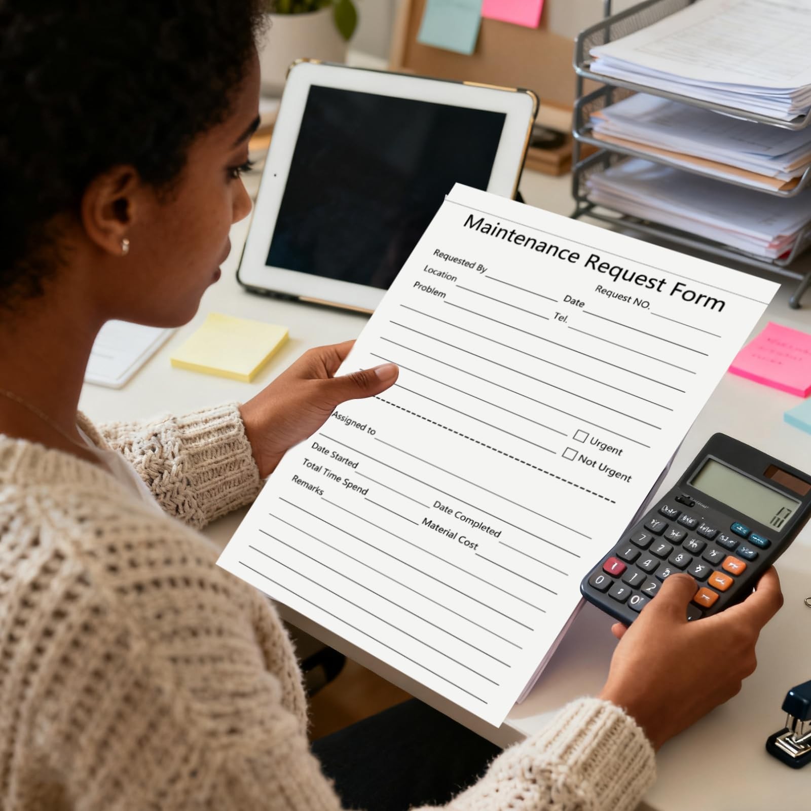 Organized Maintenance Request Forms – 50 Carbonless Sets, Easy Record Management