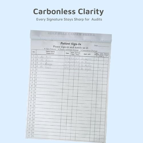 Patient Sign in Sheets, HIPAA Compliant, 125-Pack, Carbonless 3-Part Medical