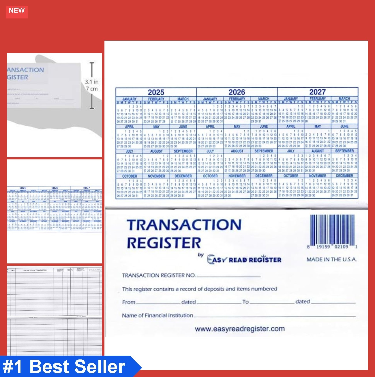 Check Registers 12 Pack Transaction Log Personal Business Bank Account Booklet