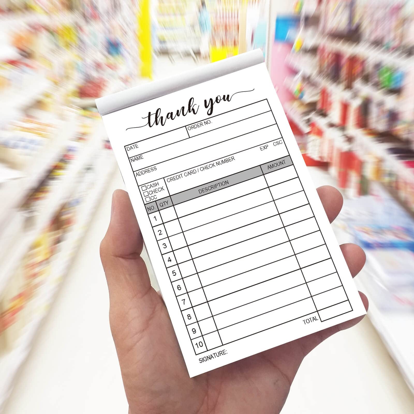 Thank You Receipt Book, 2 Packs 50-set Carbon Duplicate Copy Sales Receipt…