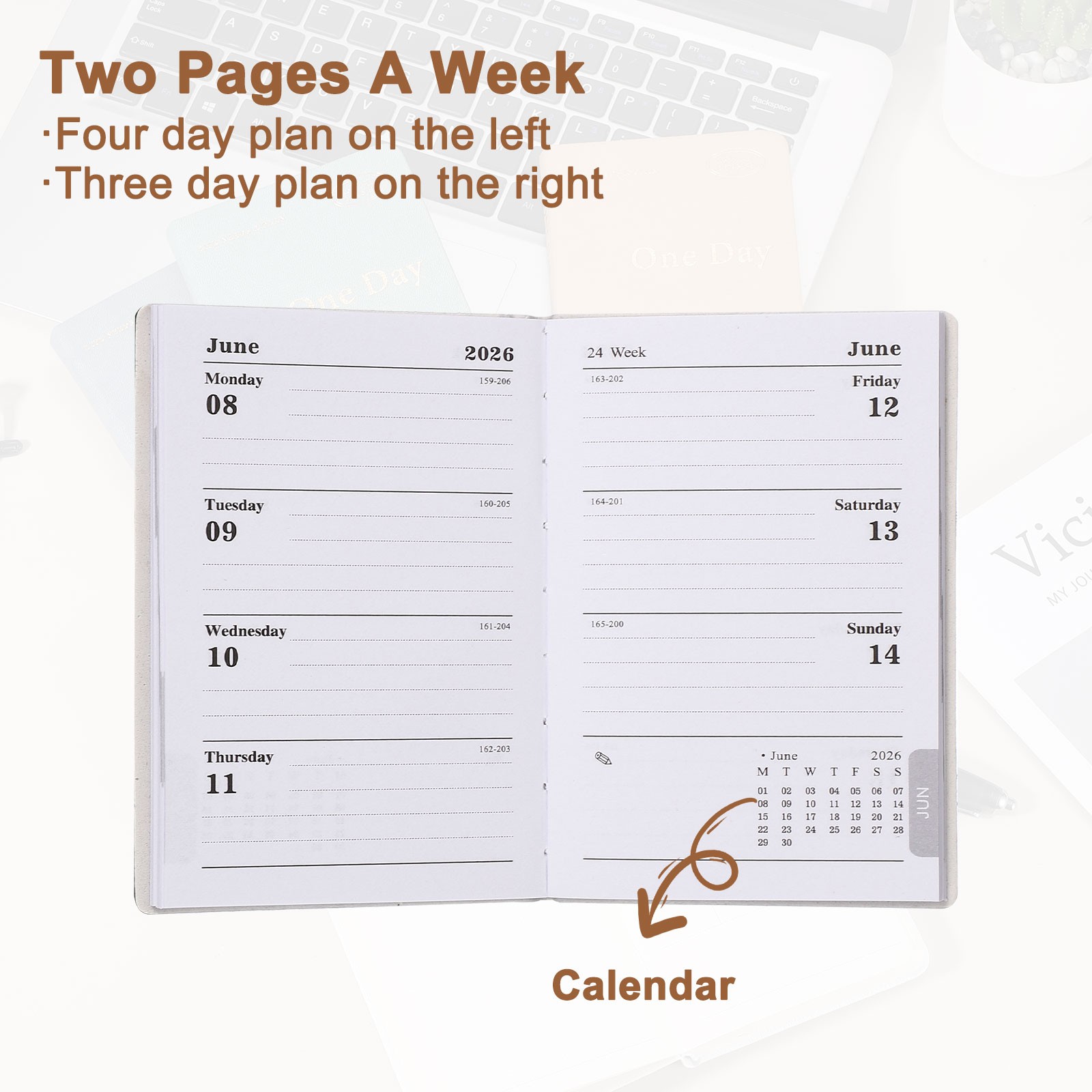 Daily Planner Notebook, 4.2 x 3.1″ 2026 to Do List Notebook, Star Black