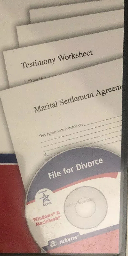 SHIPN24H-Adams ALC601 File For Divorce CD, Manual and Forms on CD RARE-BRAND NEW