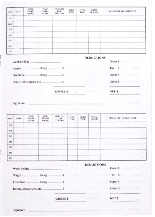 Olympic Yearly Time and Pay Book 32 Pages ATO Compliant A5 210x148mm 140583 NEW*