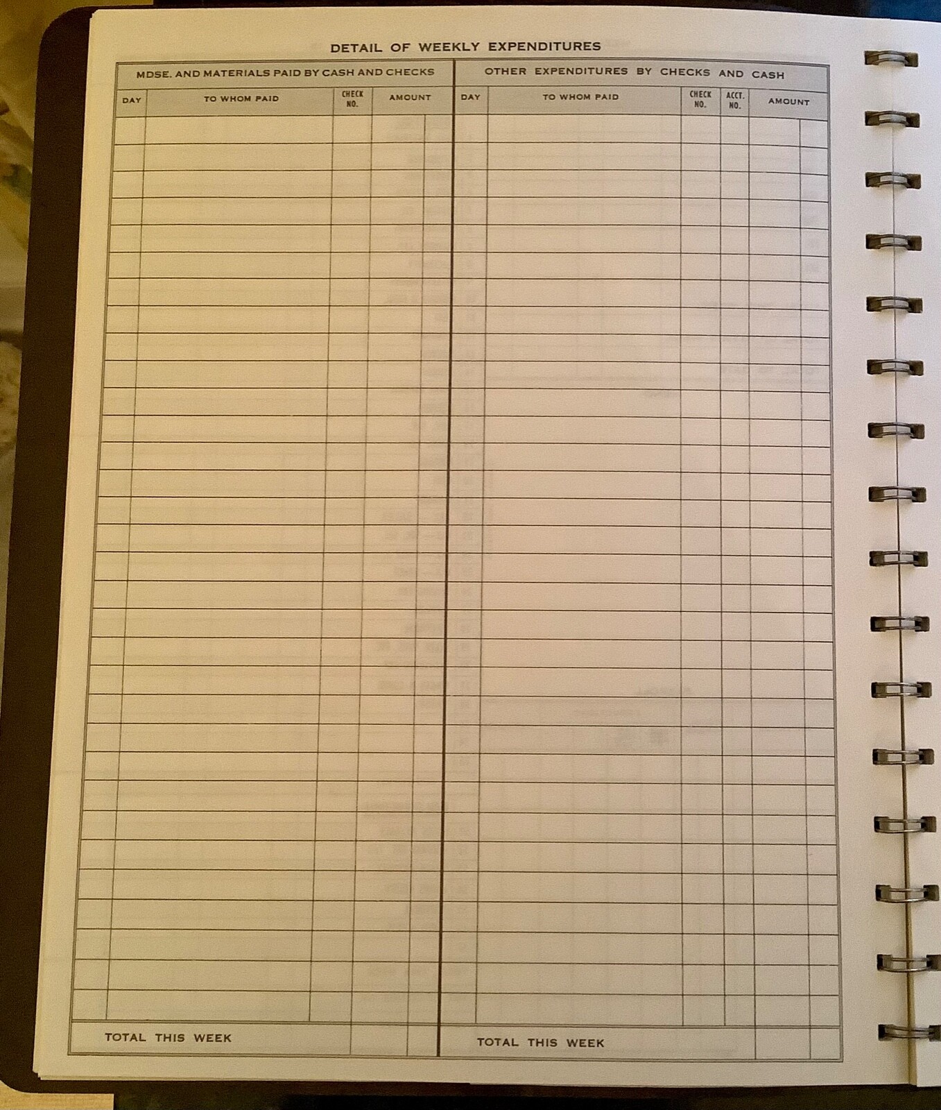 Vintage Dome Simplified Weekly Bookkeeping Record No 600 Unused Ledger Accounts