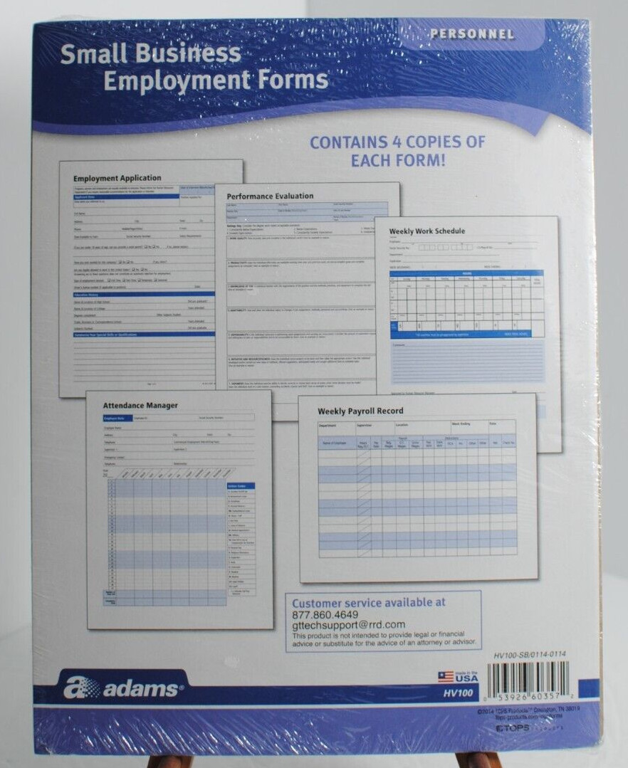 Adams Application for Employment (25), Forms and Instructions Contracts Lot of 3