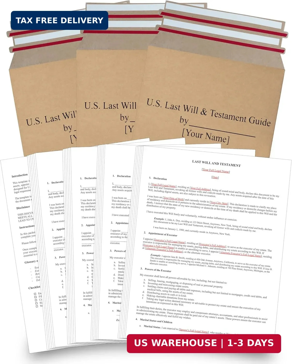 2026 Last Will and Testament Kit (3-Pack) – DIY Estate Planning Forms, Lawyer-Pr