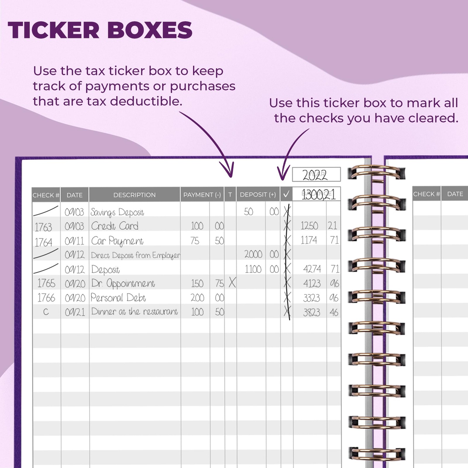 Check Register for Personal Checkbook – Checking Book Register – Checkbook Re…