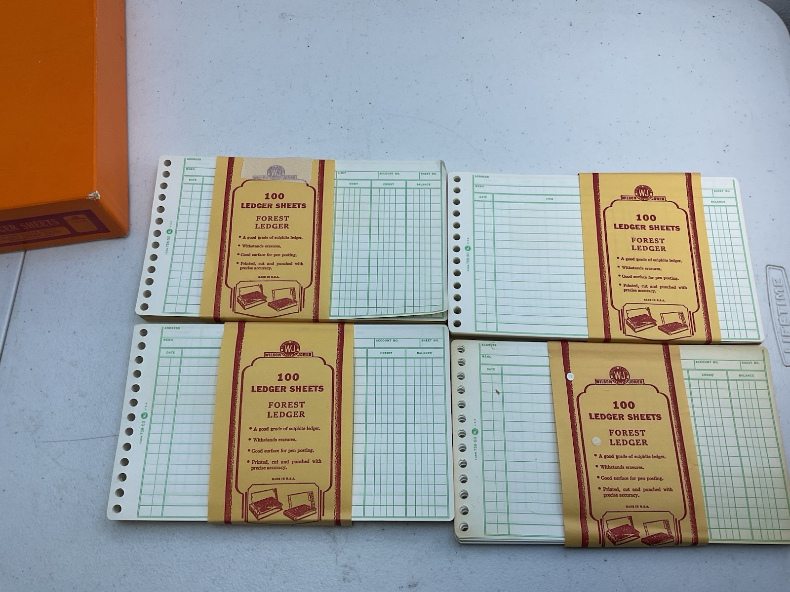 Wilson Jones Multiple Ring Ledger Sheets Binder Paper Refill 758-50 5 X 8 1/2