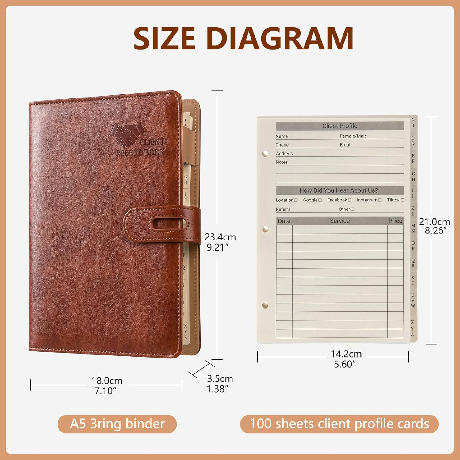 Client Record Book, Hair Stylist Client Profile Book-Binder and Client Record