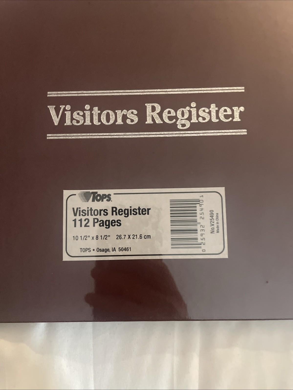Visitors Register 112 Pages NWT 10 1/2 x 8 1/2 26.7 x 21.6 Cm Burgundy Color
