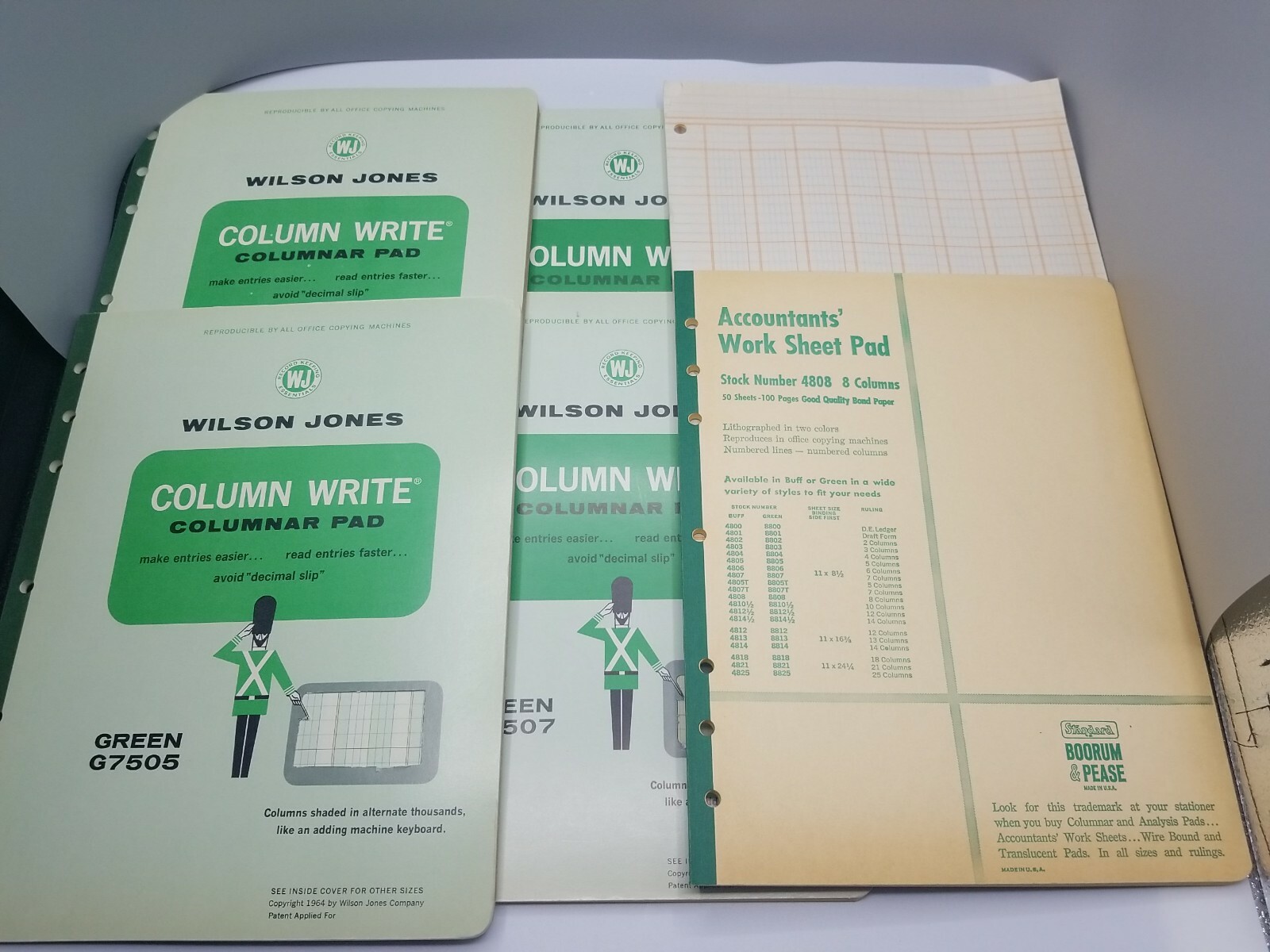 Lot of 6 Vintage Columnar Pads Wilson Jones Standard 4 5 7 & 8 Column